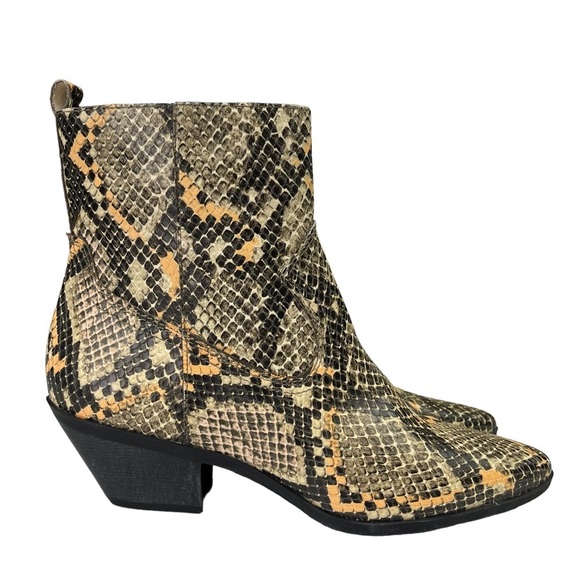 Circus By Sam Edelman Garth Vegan Leather Snake Embossed Booties Size 8.5 - Picture 1 of 12